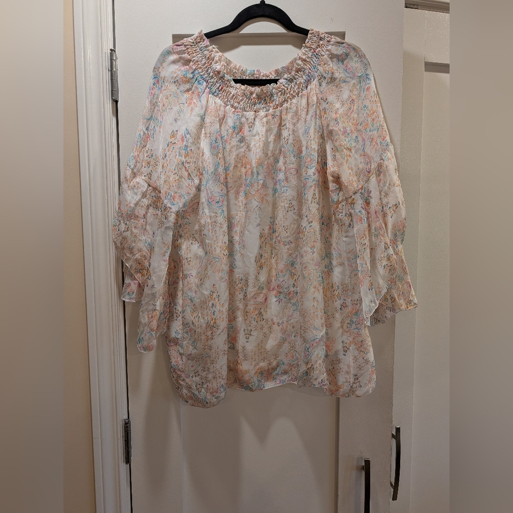Viola Borghi Silk Blend Blouse,1X